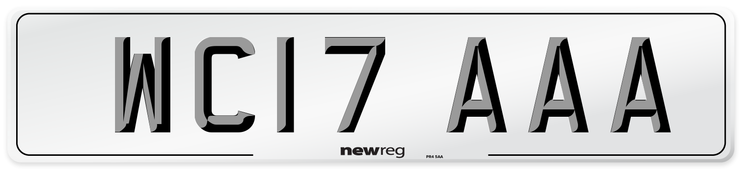 WC17 AAA Number Plate from New Reg